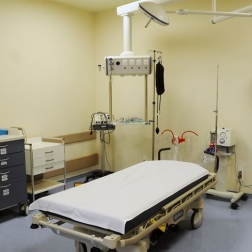 Empty medical bed