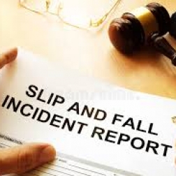 slip and fall report next to gavel